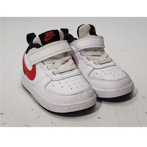 NIKE COURT BOROUGH LOW 2 "White/ University Red-black" Kid's 4C - BQ5453 110